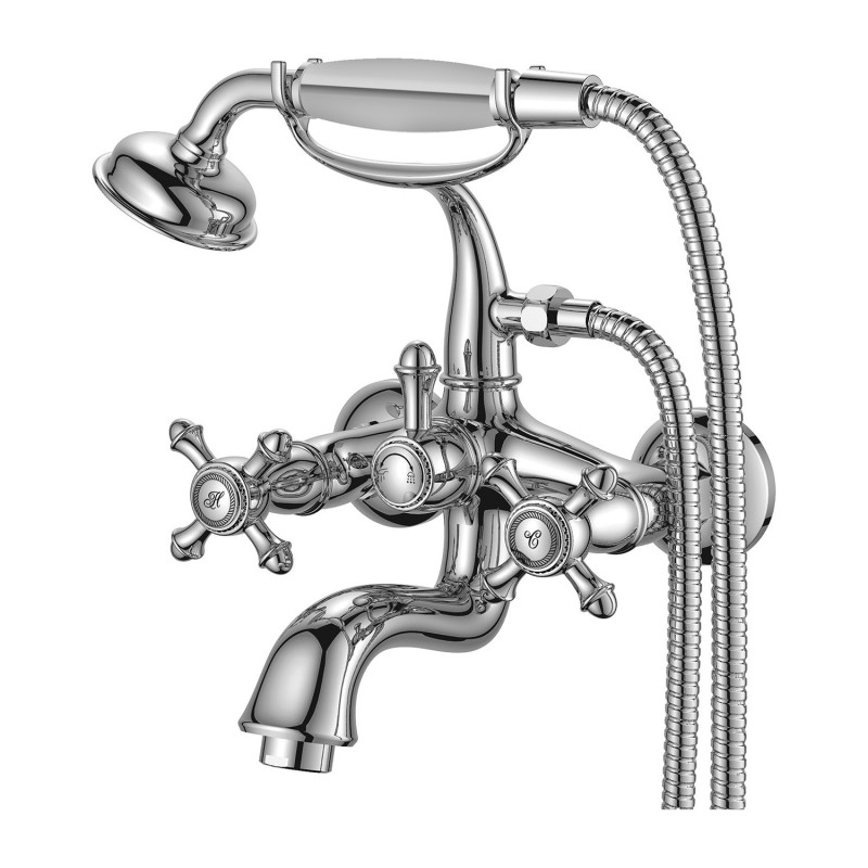 Omnires Retro bateria wannowa kompletna natynkowa chrom RE7231CR