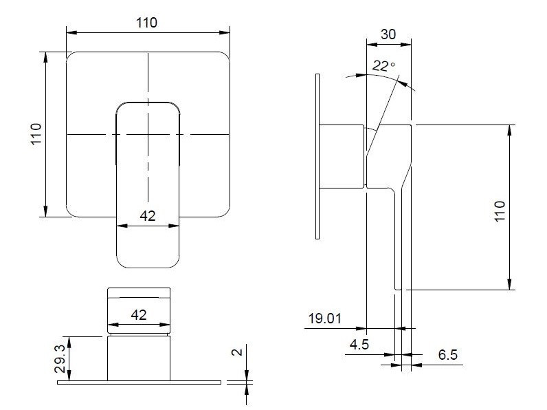 Omnires Slide bateria prysznicowa podtynkowa grafit SL7745GR