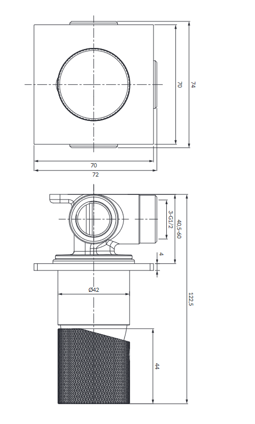 Omnires Contour bateria prysznicowa podtynkowa antracyt szczotkowany CT8045AT