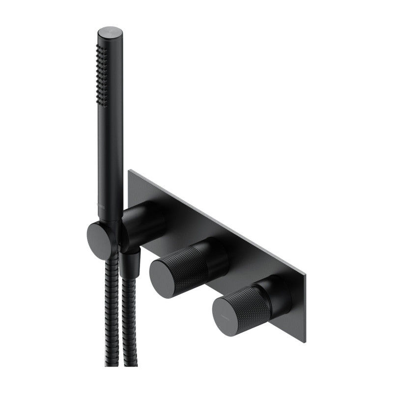 Omnires Contour bateria wannowo-prysznicowa podtynkowa z zestawem prysznicowym antracyt szczotkowany CT8035/1AT