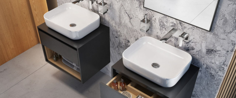 Actima Cori 51 umywalka nablatowa 51x40 biały CEAC.2401.WH