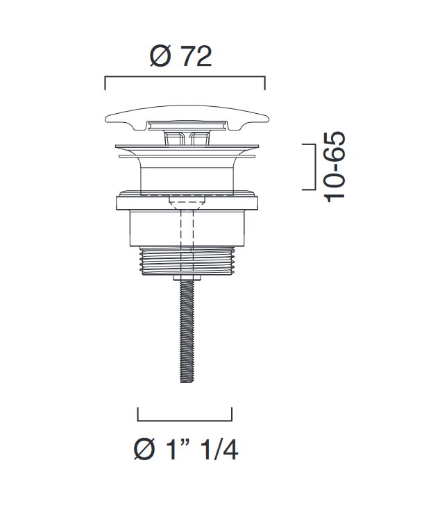 Catalano ceramiczny korek niezamykalny do umywalek bez przelewu biały połysk 5POSLBL