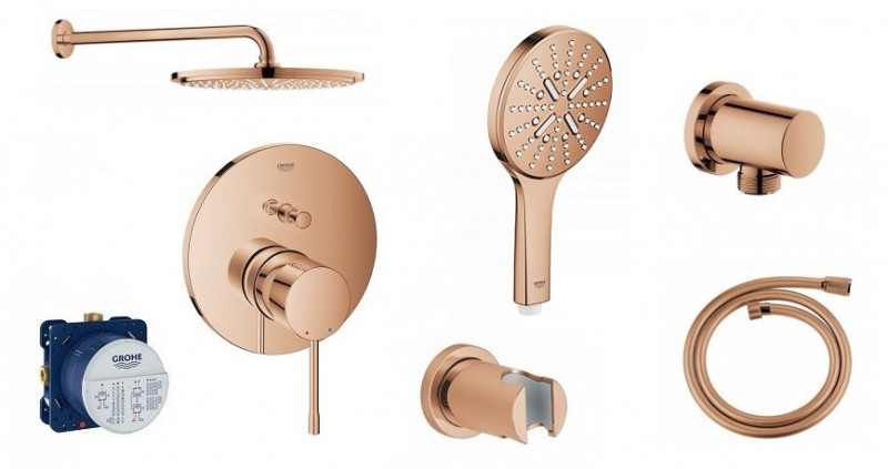 Grohe Essence zestaw podtynkowy z deszczownicą 31x31 kompletny warm sunset - OD RĘKI !!!