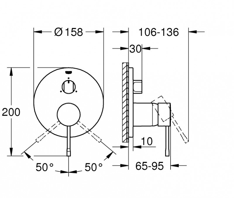 Grohe Essence zestaw podtynkowy z deszczownicą Hydroland 20x20 cm, słuchawką i syfonem z napełnianiem przez przelew kompletny 24092001WAN12
