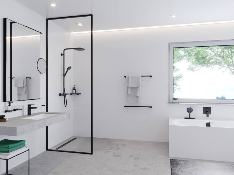 Hansgrohe AddStoris reling wieszak na ręcznik 64,8 cm czarny matowy 41747670