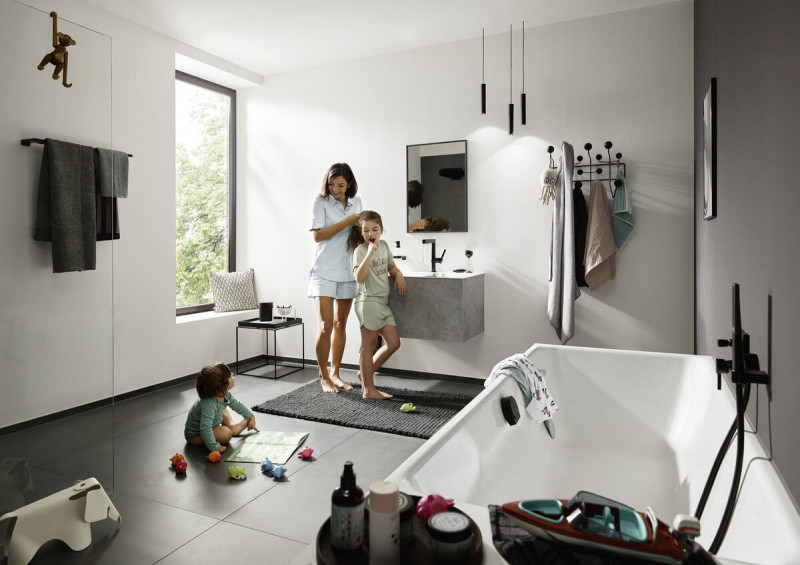 Hansgrohe AddStoris reling podwójny wieszak na ręcznik 64,8 cm czarny matowy 41743670