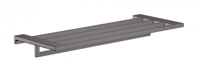 Hansgrohe AddStoris półka na ręczniki z wieszakiem czarny chrom szczotkowany 41751340