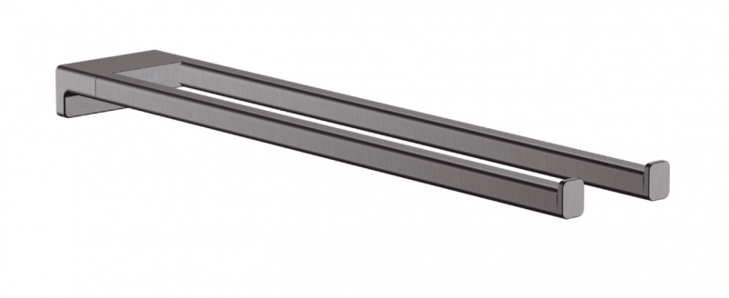 Hansgrohe AddStoris wieszak na ręcznik podwójny czarny chrom szczotkowany 41770340