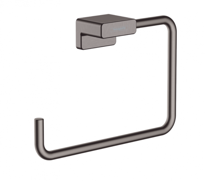 Hansgrohe AddStoris wieszak na ręcznik typu Ring czarny chrom szczotkowany 41754340