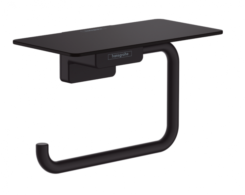 Hansgrohe AddStoris uchwyt na papier toaletowy z półką czarny matowy 41772670