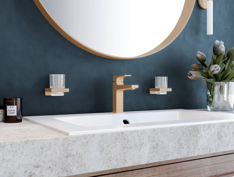 Hansgrohe AddStoris kubek wiszący szkło matowe/brąz szczotkowany 41749140