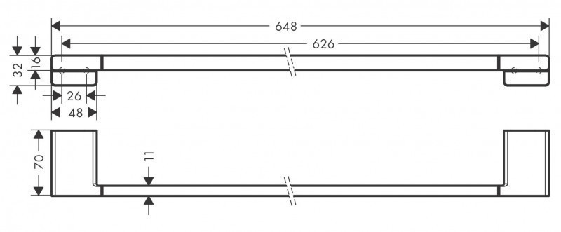 Hansgrohe AddStoris reling wieszak na ręcznik 64,8 cm brąz szczotkowany 41747140