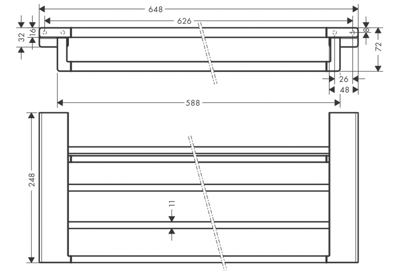 Hansgrohe AddStoris półka na ręczniki z wieszakiem czarny chrom szczotkowany 41751340