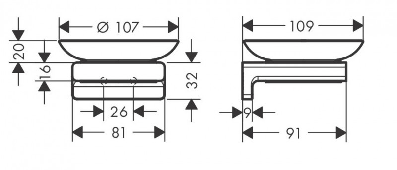 Hansgrohe AddStoris mydelniczka wisząca szkło matowe/brąz szczotkowany 41746140