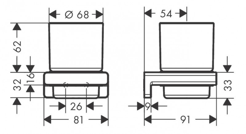Hansgrohe AddStoris kubek wiszący szkło matowe/złoty optyczny polerowany 41749990