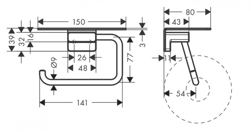 Hansgrohe AddStoris uchwyt na papier toaletowy z półką chrom połysk 41772000