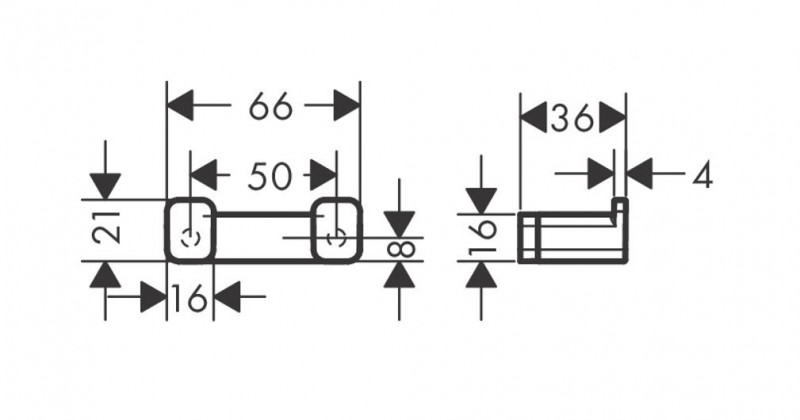 Hansgrohe AddStoris haczyk wieszak na ręcznik podwójny chrom połysk 41755000