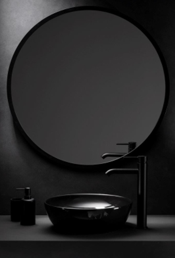 KFA Moza Black bateria umywalkowa wysoka z korkiem klik-klak czarny 5032-612-81