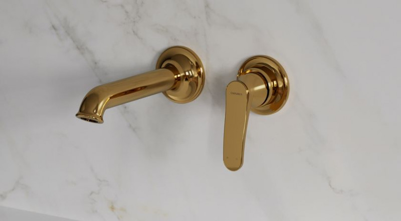 Omnires Art Deco bateria umywalkowa podtynkowa złoty AD5115GL