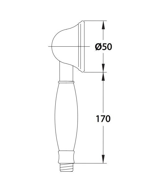 Omnires Art Deco rączka prysznicowa złota ARTDECO-RGL