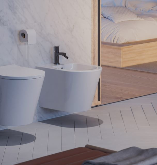 Omnires Contour bateria bidetowa antracyt szczotkowany CT8020AT