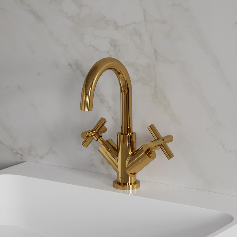 Omnires Modern bateria umywalkowa stojąca złota C301GL