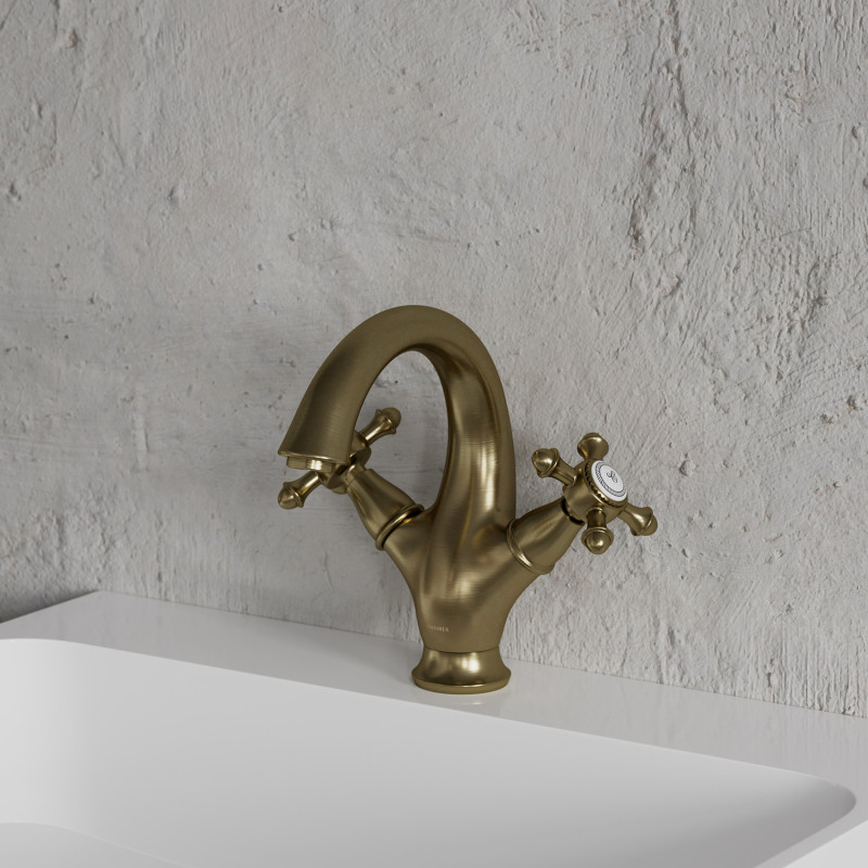 Omnires Retro bateria umywalkowa stojąca brąz antyczny RE7210BR