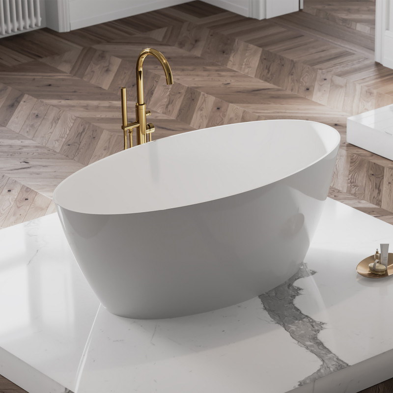 Omnires Siena Marble+ wanna wolnostojąca 160x80 biały SIENAWWBP