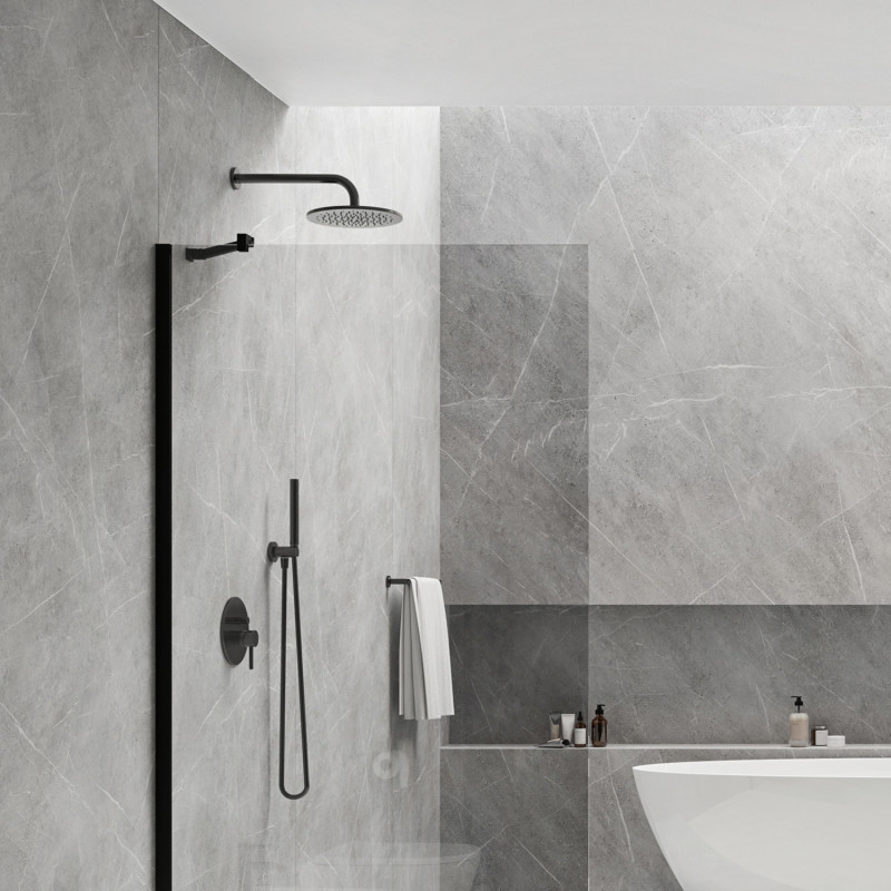 Omnires Y kompletny system prysznicowy podtynkowy czarny SYSY18BL