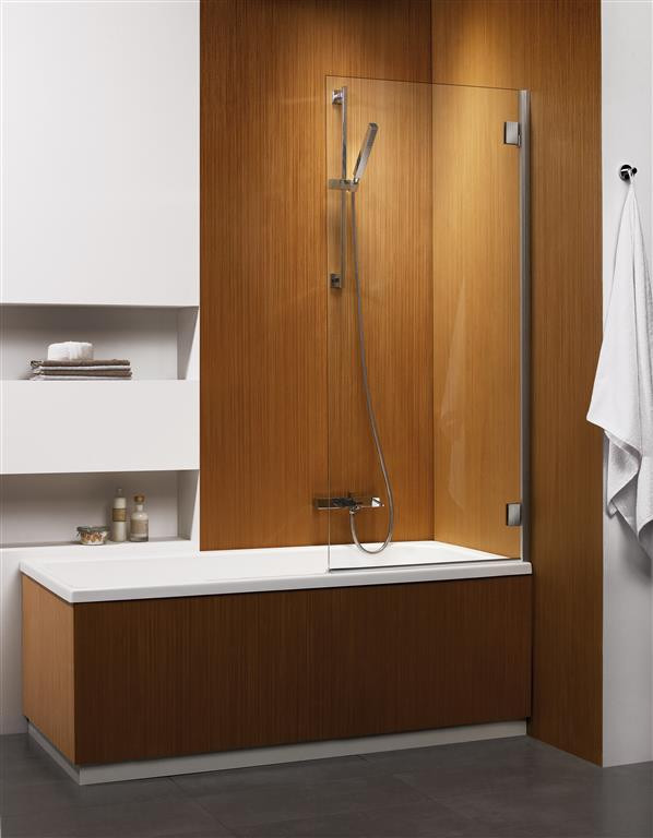 Radaway Carena PNJ I parawan wannowy jednocześciowy 67 cm prawy chrom przeźroczyste Easy Clean 1202101-101R