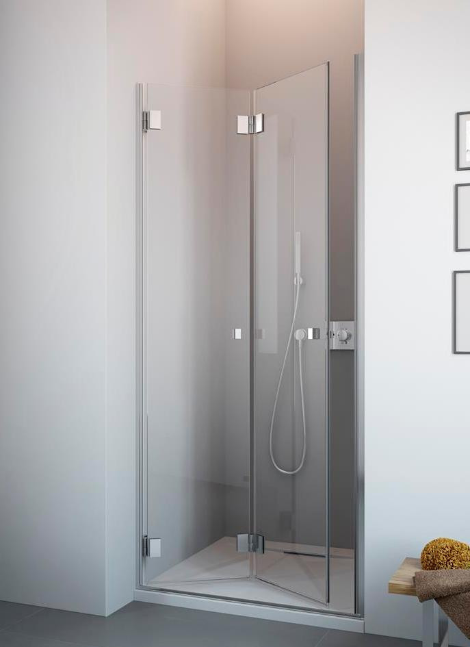 Radaway Carrena DWB drzwi do wnęki składane 90 cm lewe chrom przeźroczyste Easy Clean 134502-01-01NL