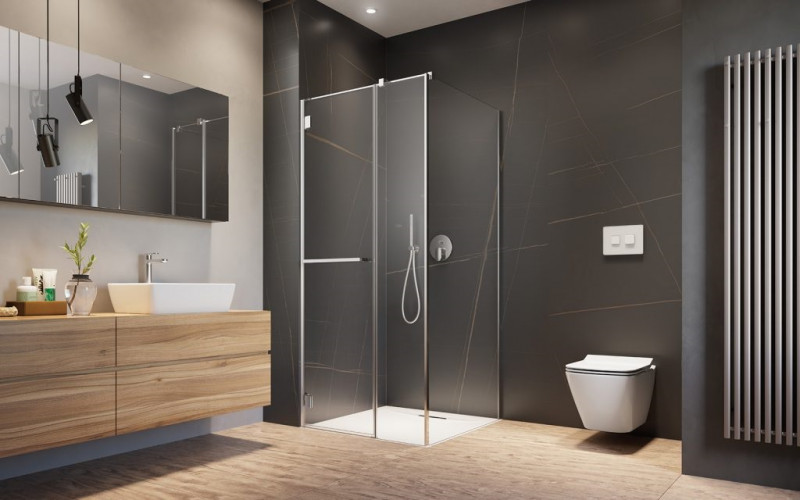 Radaway Carena KDJ kabina kwadratowa 90x90 drzwi otwierane lewe 90 + ścianka 90 chrom przeźroczyste Easy Clean 134402-01-01NL