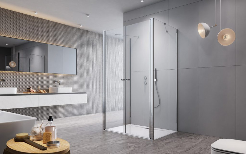 Radaway Eos DWD+2S kabina trójścienna 90x120x90 drzwi wahadłowe 120 i ścianki 90 chrom przeźroczyste Easy Clean 13799451-01 + 13799404-01 + 13799451-01
