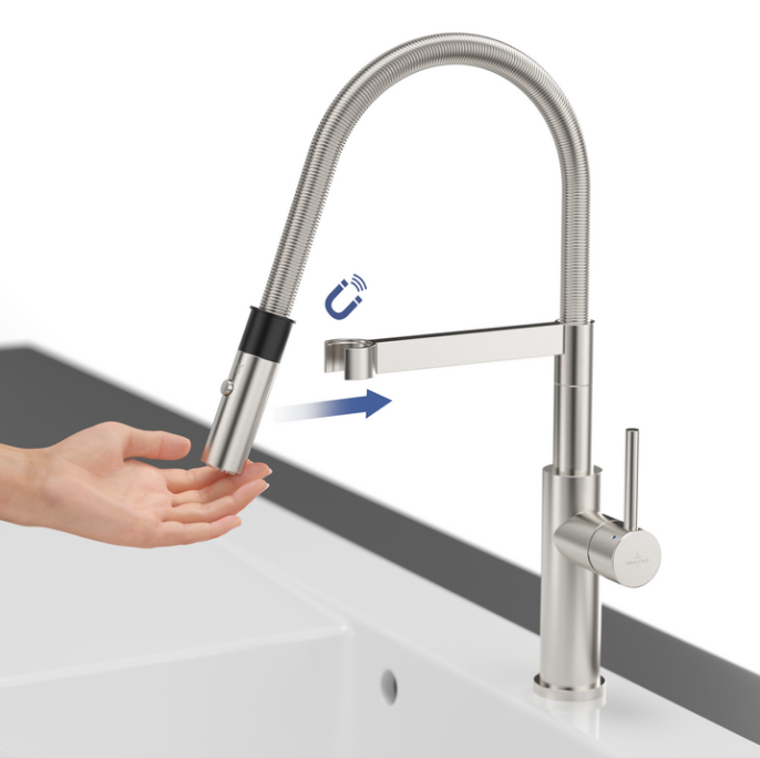 Villeroy&Boch Steel Expert Compact bateria kuchenna z elastyczną wylewką antracyt 92730005