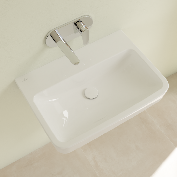Villeroy&Boch O.Novo umywalka wisząca bez otworu na baterię bez przelewu 65x46 cm biała Weiss Alpin CeramicPlus 4A4168R1