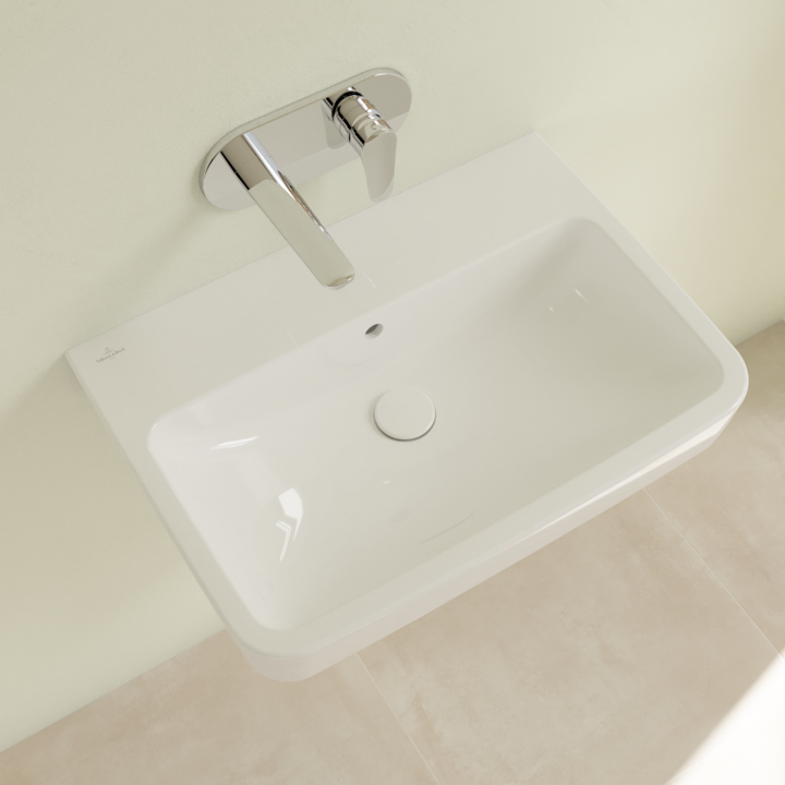Villeroy&Boch O.Novo umywalka wisząca bez otworu na baterię z przelewem 65x46 cm biała Weiss Alpin CeramicPlus 4A4167R1