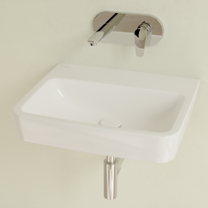 Villeroy&Boch O.Novo umywalka nablatowa bez otworu na baterię bez przelewu 55x46 cm biała Weiss Alpin 4A41MF01