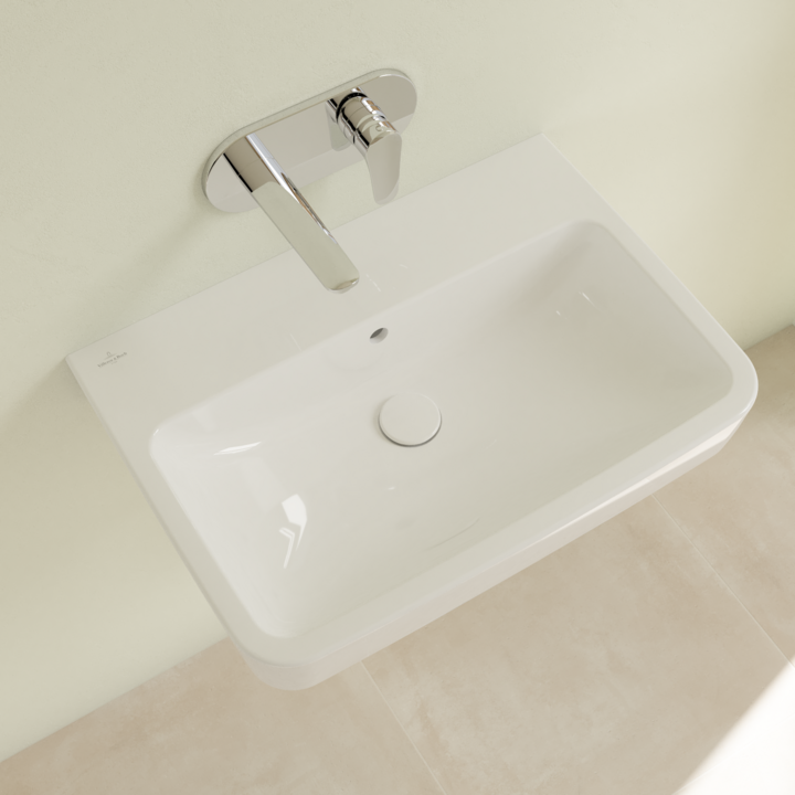 Villeroy&Boch O.Novo umywalka nablatowa bez otworu na baterię z przelewem 60x46 cm biała Weiss Alpin CeramicPlus 4A416JR1