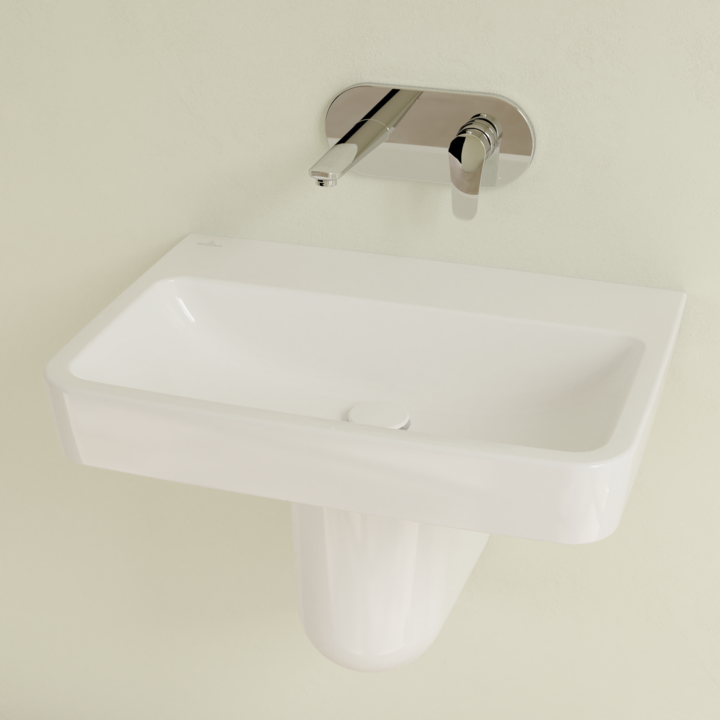 Villeroy&Boch O.Novo umywalka wisząca bez otworu na baterię bez przelewu 60x46 cm biała Weiss Alpin CeramicPlus 4A4163R1