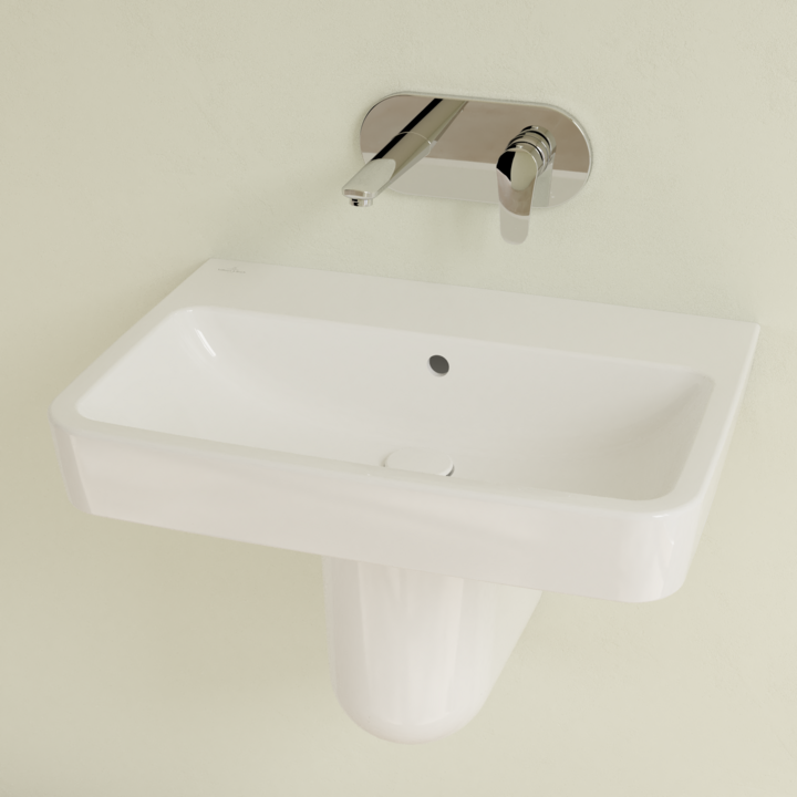 Villeroy&Boch O.Novo umywalka wisząca bez otworu na baterię z przelewem 60x46 cm biała Weiss Alpin 4A416201