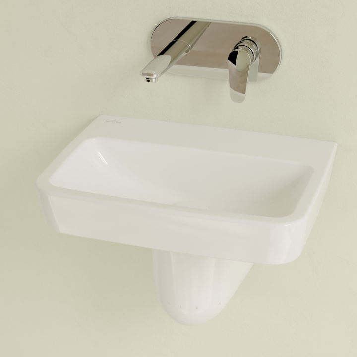 Villeroy&Boch O.Novo umywalka wisząca bez otworu na baterię bez przelewu 50x37 cm biała Weiss Alpin CeramicPlus 434453R1