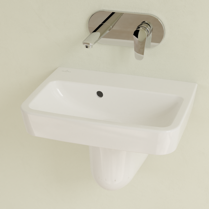 Villeroy&Boch O.Novo umywalka wisząca bez otworu na baterię z przelewem 45x37 cm biała Weiss Alpin 43444701
