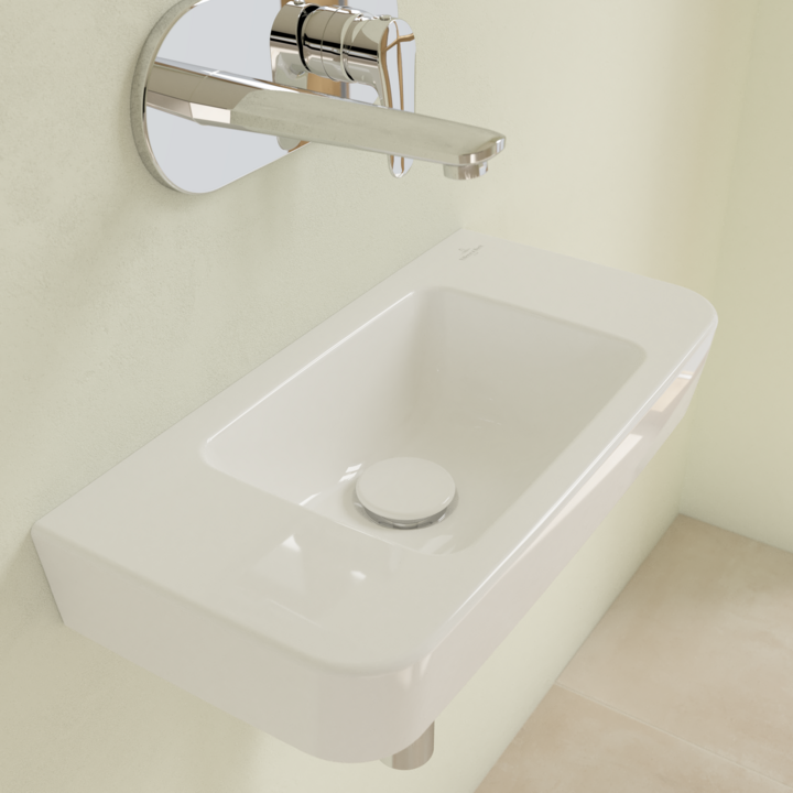 Villeroy&Boch O.Novo umywalka wisząca mała bez otworu na baterię bez przelewu 50x25 cm biała Weiss Alpin 43425301