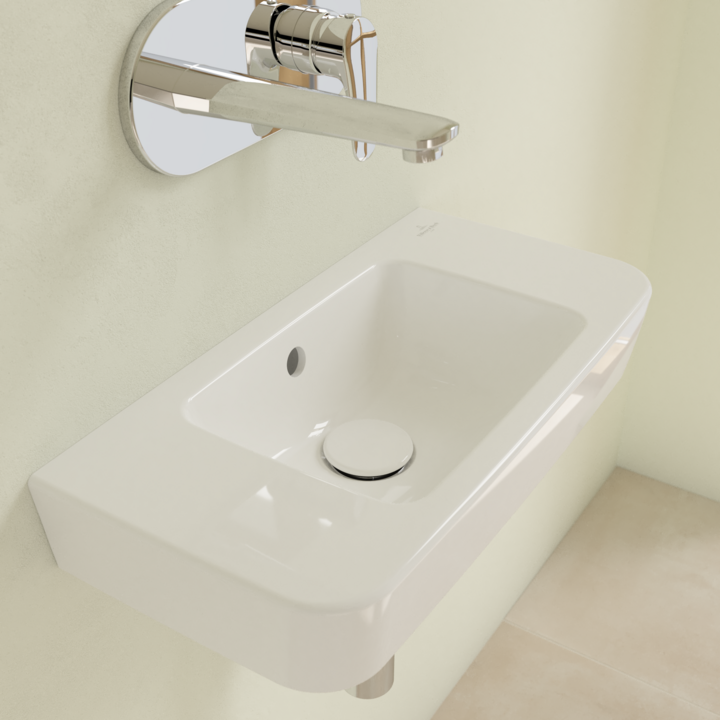 Villeroy&Boch O.Novo umywalka wisząca mała bez otworu na baterię 50x25 cm biała Weiss Alpin 43425201