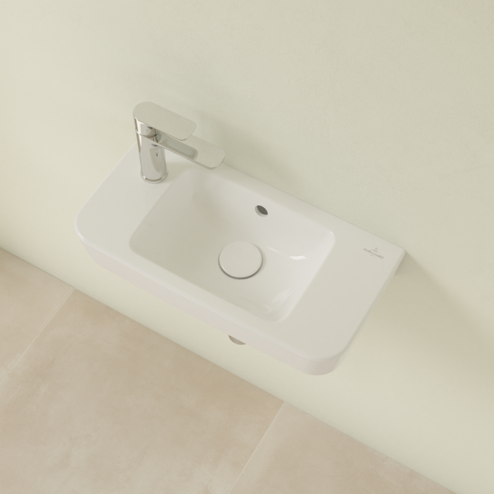 Villeroy&Boch O.Novo umywalka wisząca asymetryczna 50x25 cm lewa biała Weiss Alpin 4342L501