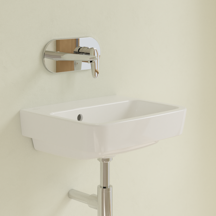 Villeroy&Boch O.Novo umywalka nablatowa bez otworu na baterię z przelewem 45x37 cm biała Weiss Alpin 43444J01