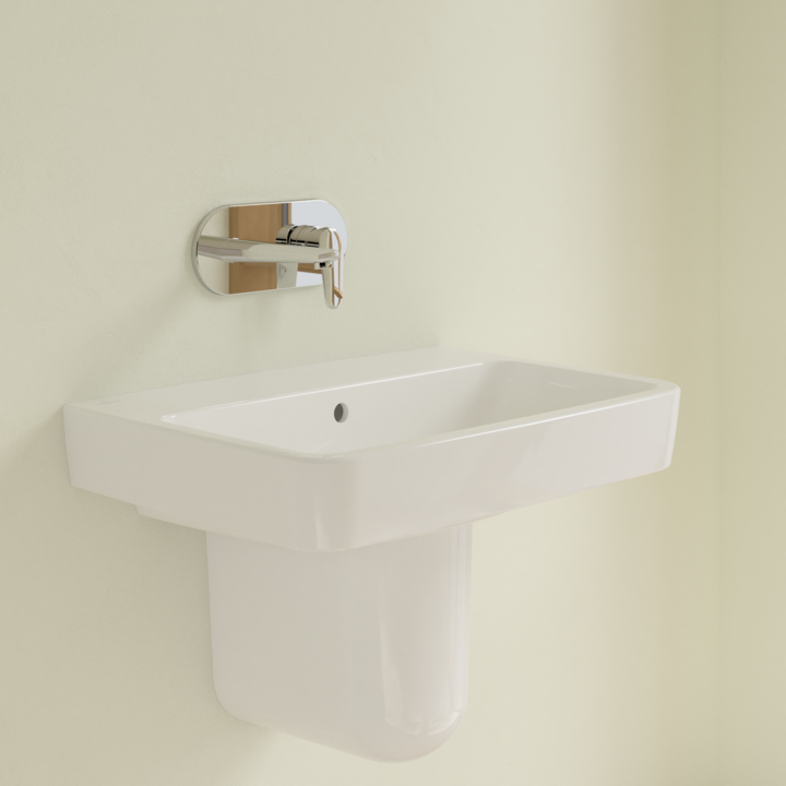 Villeroy&Boch O.Novo umywalka wisząca bez otworu na baterię z przelewem 65x46 cm biała Weiss Alpin 4A416701