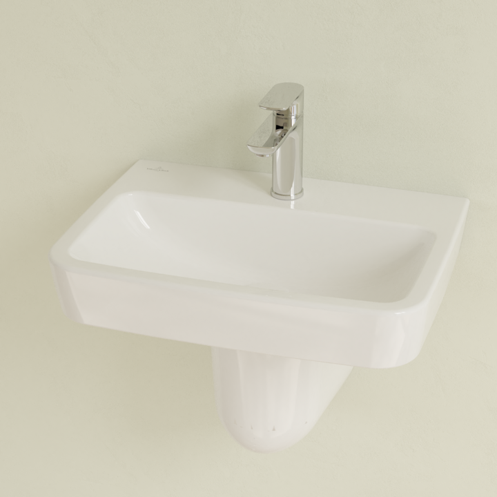 Villeroy&Boch O.Novo umywalka wisząca z przelewem 45x37 cm biała Weiss Alpin CeramicPlus 434445R1