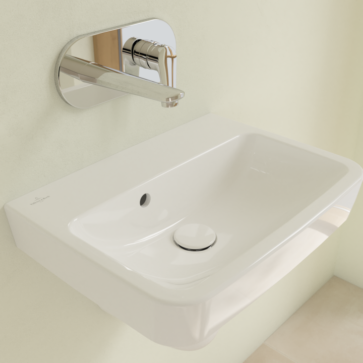 Villeroy&Boch O.Novo umywalka wisząca bez otworu na baterię z przelewem 50x37 cm biała Weiss Alpin CeramicPlus 434452R1