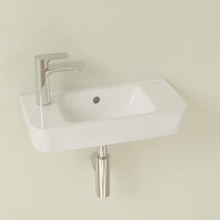 Villeroy&Boch O.Novo umywalka wisząca asymetryczna 50x25 cm lewa biała Weiss Alpin 4342L501